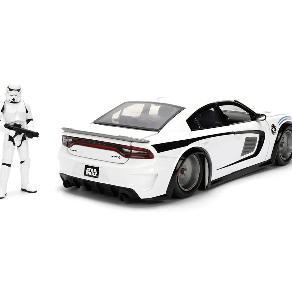 2015 Dodge Challenger Hellcat w/Stormtrooper Figure 1:24 Scale Diecast Model Car by Jada Toys