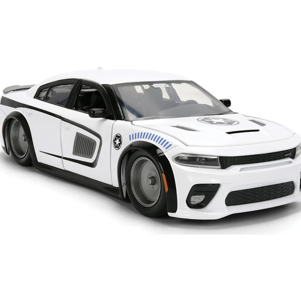2015 Dodge Challenger Hellcat w/Stormtrooper Figure 1:24 Scale Diecast Model Car by Jada Toys