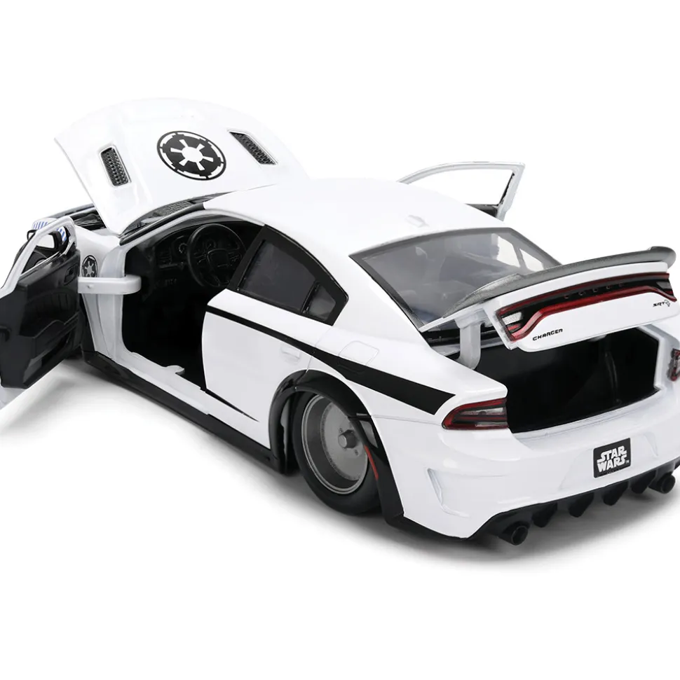 2015 Dodge Challenger Hellcat w/Stormtrooper Figure 1:24 Scale Diecast Model Car by Jada Toys