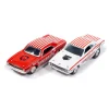 1971 Dodge Challenger Pro Stock-White & 1970 Plymouth Cuda Super Stock Ram Chargers-Red 1:64 Scale Diecast Model Car by Johnny Lightning