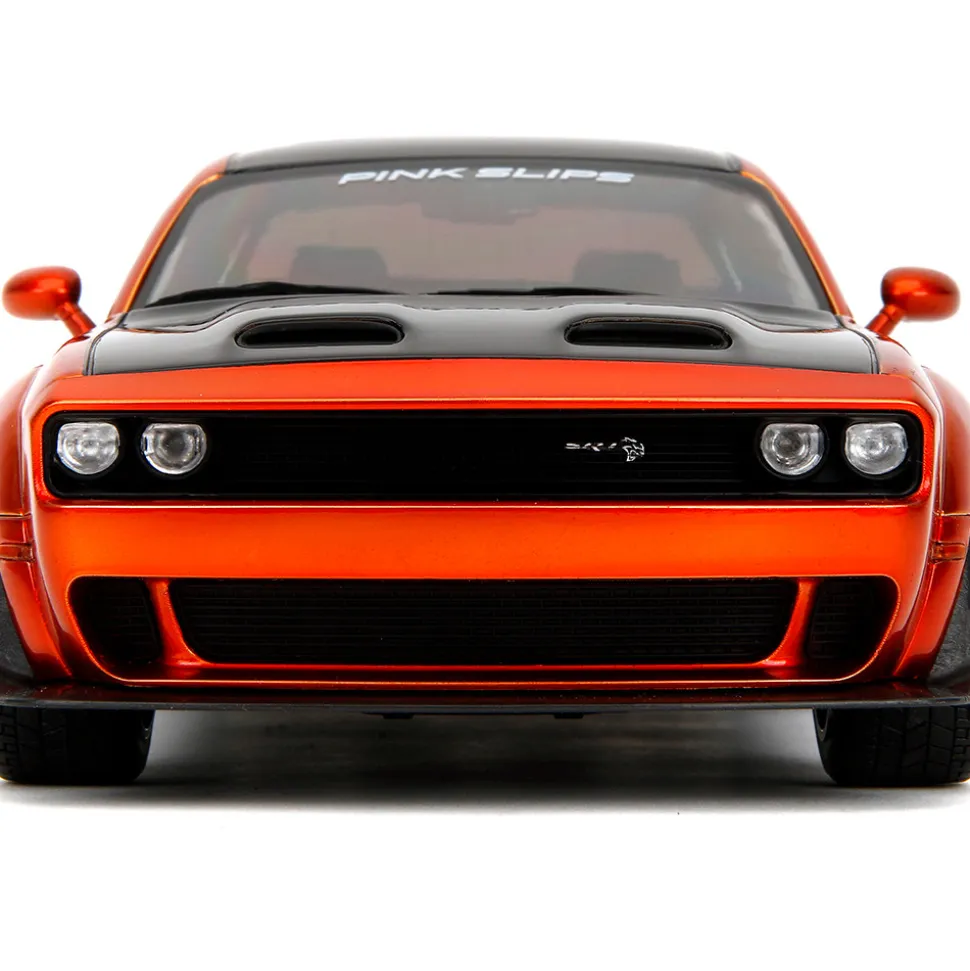 2015 Dodge Challenger SRT Hellcat Redeye Widebody - Pink Slips Candy Orange 1:18 Scale Diecast Model Car by Pink Slips