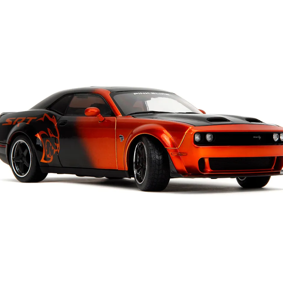 2015 Dodge Challenger SRT Hellcat Redeye Widebody - Pink Slips Candy Orange 1:18 Scale Diecast Model Car by Pink Slips