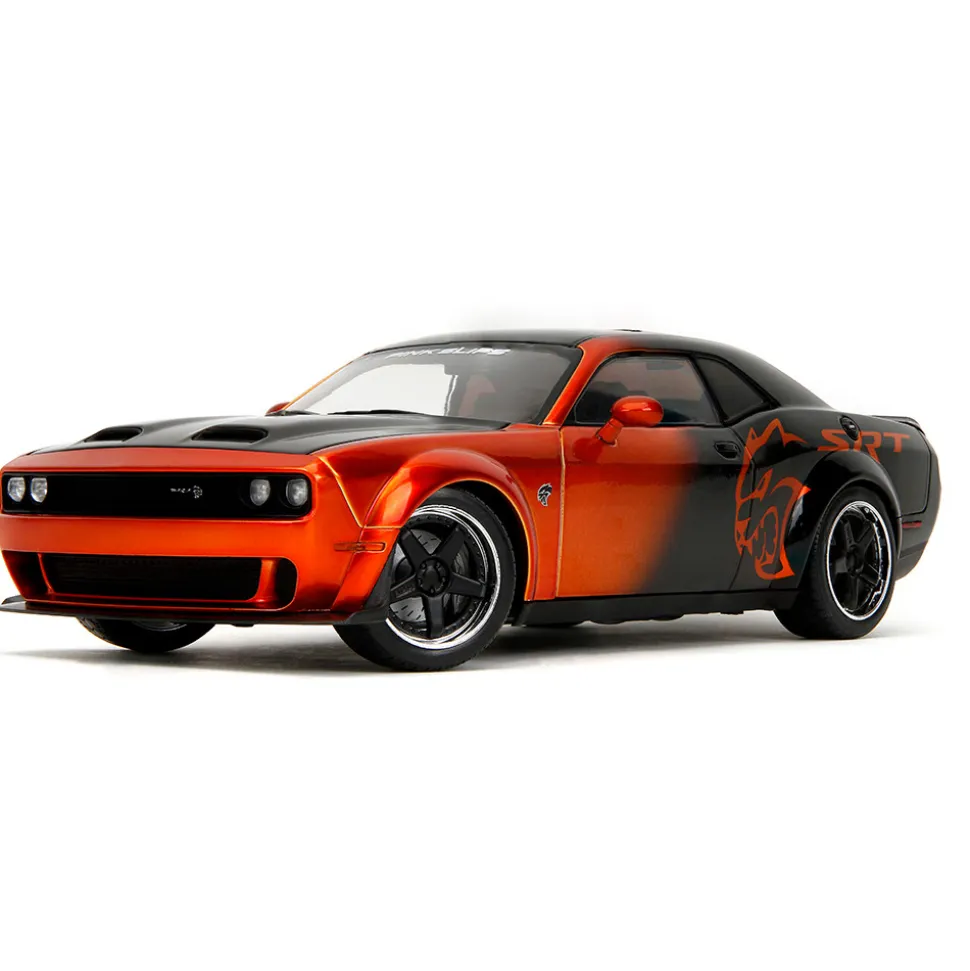 2015 Dodge Challenger SRT Hellcat Redeye Widebody - Pink Slips Candy Orange 1:18 Scale Diecast Model Car by Pink Slips