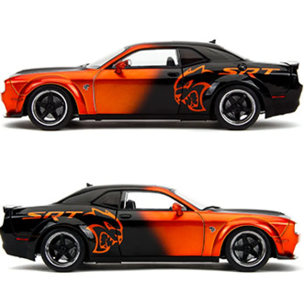 2015 Dodge Challenger SRT Hellcat Redeye Widebody - Pink Slips Candy Orange 1:18 Scale Diecast Model Car by Pink Slips