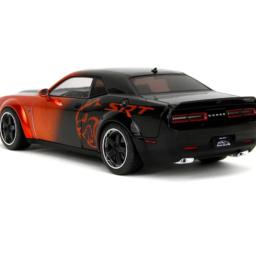 2015 Dodge Challenger SRT Hellcat Redeye Widebody - Pink Slips Candy Orange 1:18 Scale Diecast Model Car by Pink Slips