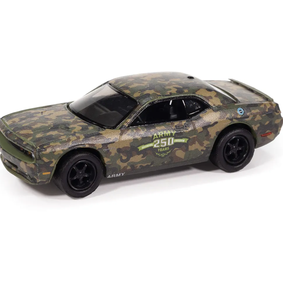 2014 Dodge Challenger 250th Anniversary - Army Green Camo 1:64 Scale Diecast Model Car by Johnny Lightning