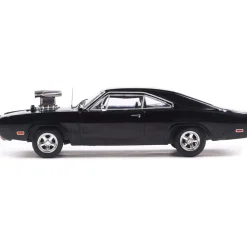 1970 Dodge Charger w/ Blown Engine - Black 1:43 Scale Diecast Model Car by IXO Models
