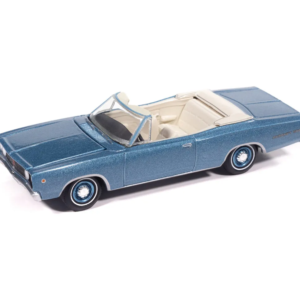1968 Dodge Coronet 500 Convertible - Pale Blue Poly 1:64 Scale Diecast Model Car by Auto World