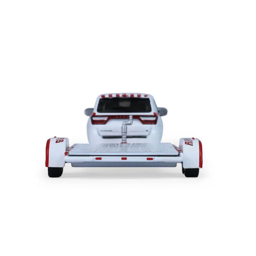 2018 Dodge Durango & 2016 Dodge Challenger SRT Hellcat with Flatbed Trailer 1:64 Scale Diecast Model Truck by Greenlight