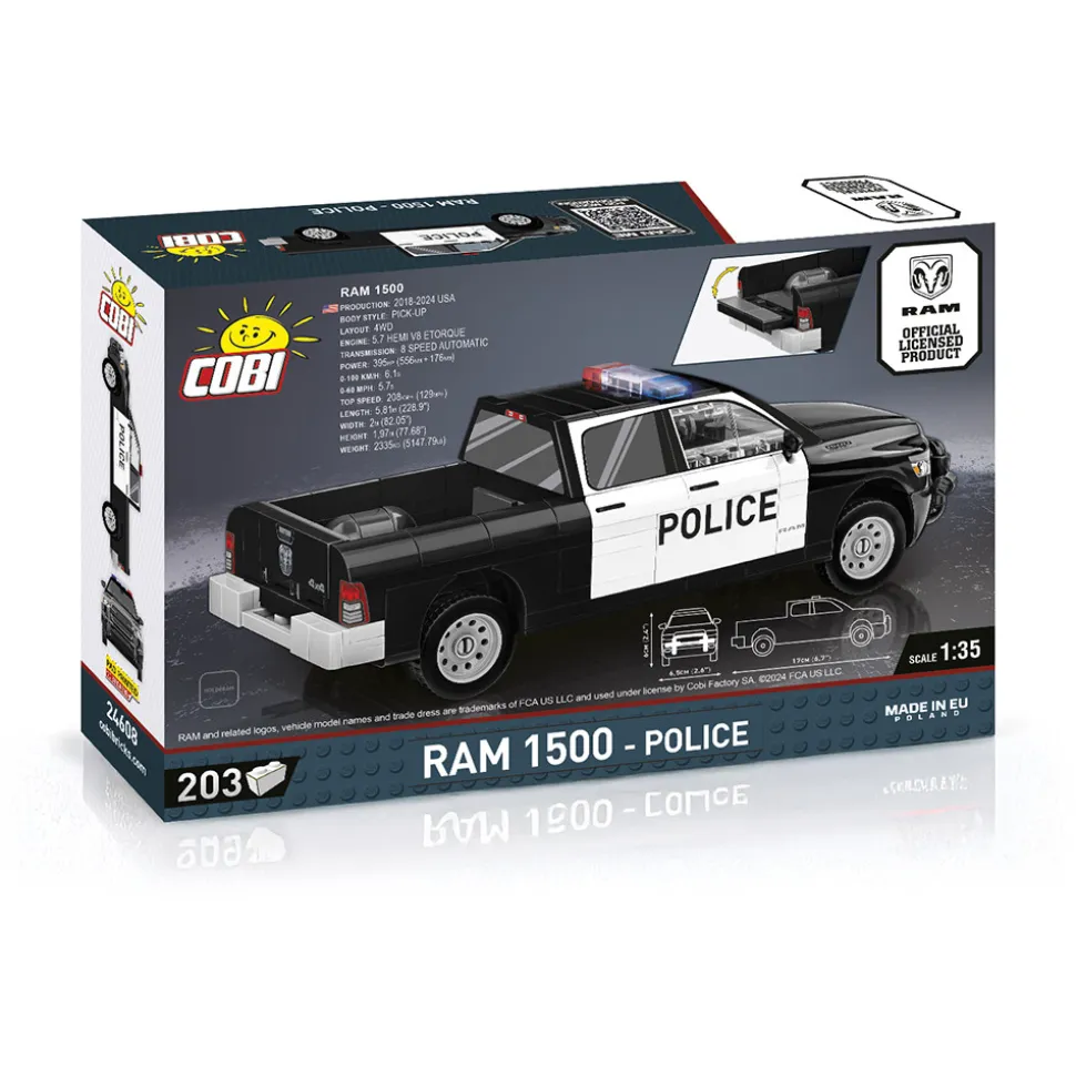 DODGE Ram 1500 Police Truck Building Brick Set 1:35 Scale by Cobi Toys