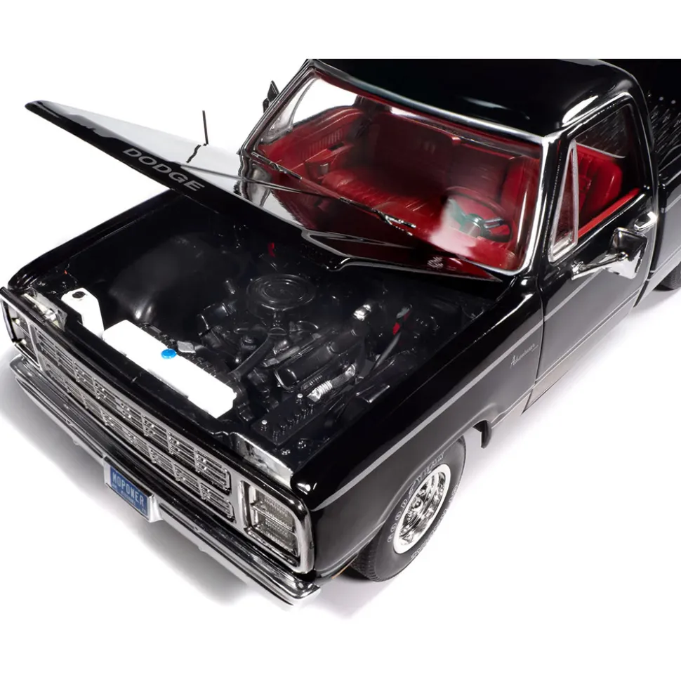 1979 Dodge SWB Sweptline Pickup Adventurer - Black 1:18 Scale Diecast Model Truck by American Muscle - Ertl