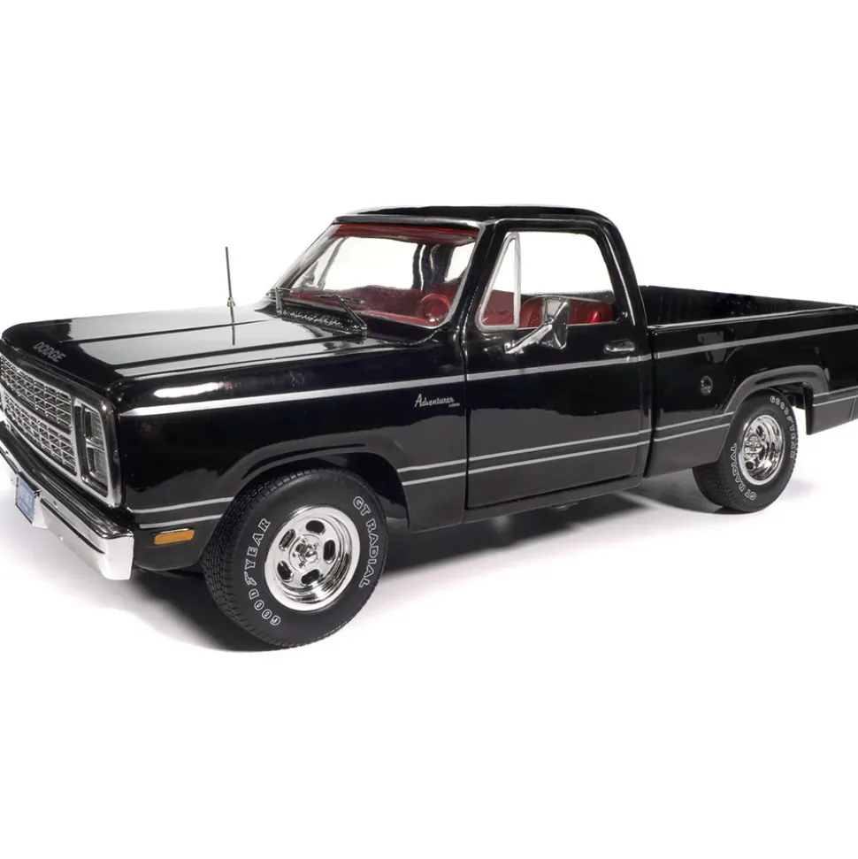 1979 Dodge SWB Sweptline Pickup Adventurer - Black 1:18 Scale Diecast Model Truck by American Muscle - Ertl