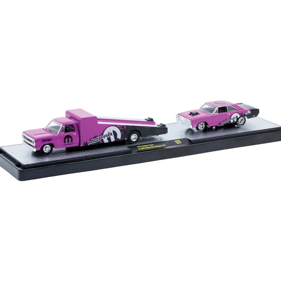 1974 Dodge Truck & 1969 Dodge Dart Swinger 340 1:64 Scale Diecast Model Truck by M2 Machines