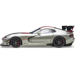 2017 Dodge Viper GTS-R Commemorative Edition ACR - Bullet Silver Metallic w/Black Stripes 1:18 Scale Diecast Model Car by AutoArt