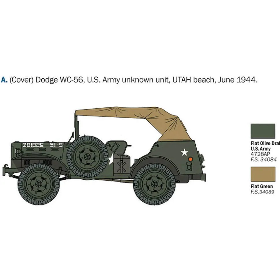 Dodge WC-56/57 Command Car 1/35 Kit 1:35 Scale Plastic Model Kit by Italeri