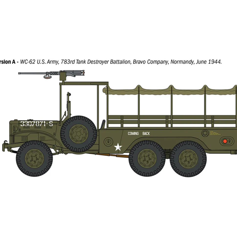 Dodge WC62 1 1/2 t 6x6 Truck 1/35 Kit 1:35 scale Plastic by Italeri