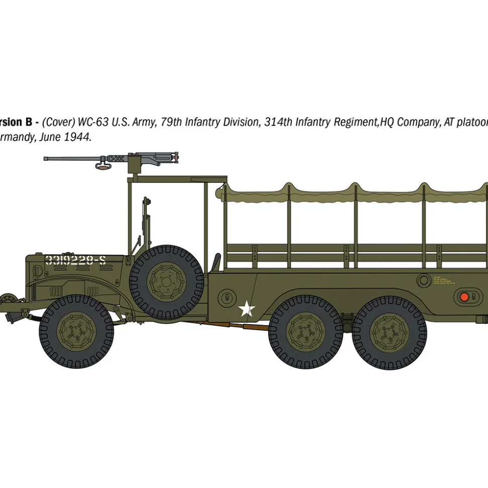 Dodge WC62 1 1/2 t 6x6 Truck 1/35 Kit 1:35 scale Plastic by Italeri