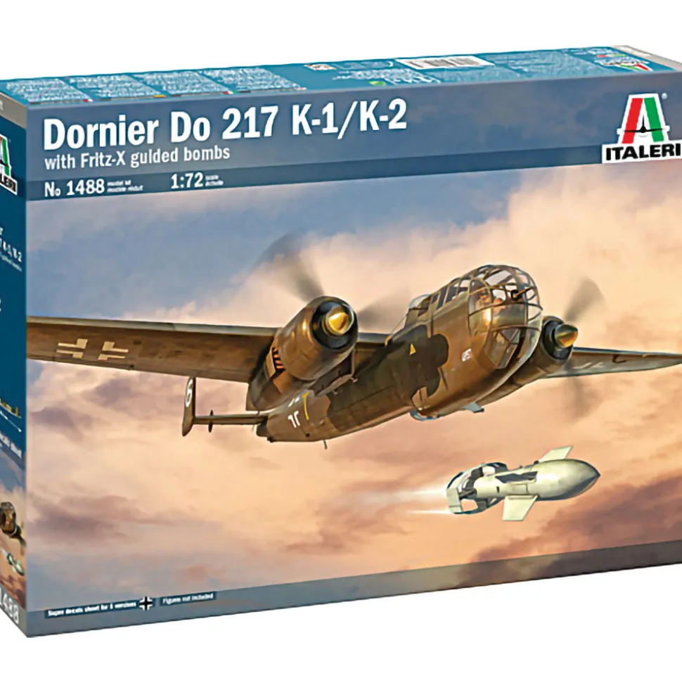 Dornier Do 217 K-1/K-2 with Fritz-X Guided Bombs 1/72 Kit 1:72 scale Plastic by Italeri