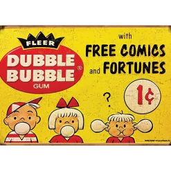 Dubble Bubble Free Comics Reproduction Nostalgic Metal Sign by Reedyville Goods