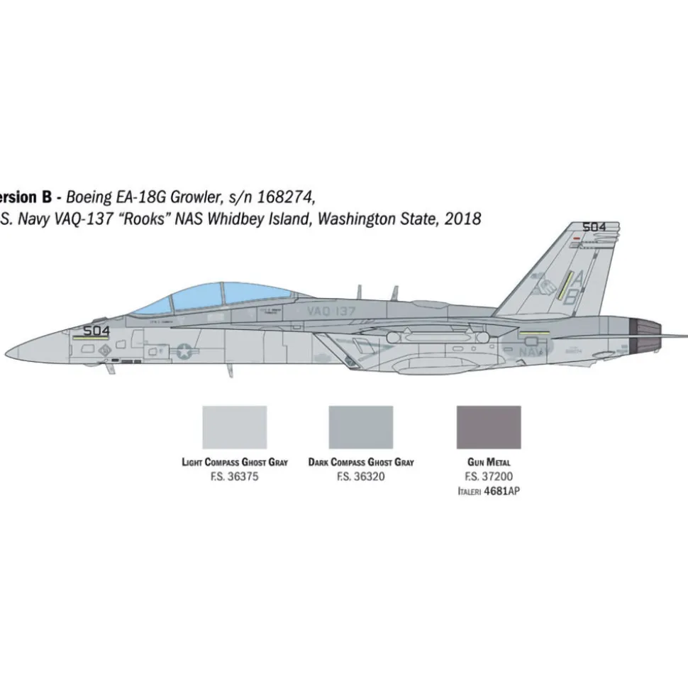 EA-18G Growler 1/48 Kit 1:48 Scale Plastic Model Kit by Italeri