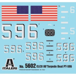Elco 80' Torpedo Boat PT-596 1/35 Kit 1:35 Scale Plastic Model Kit by Italeri