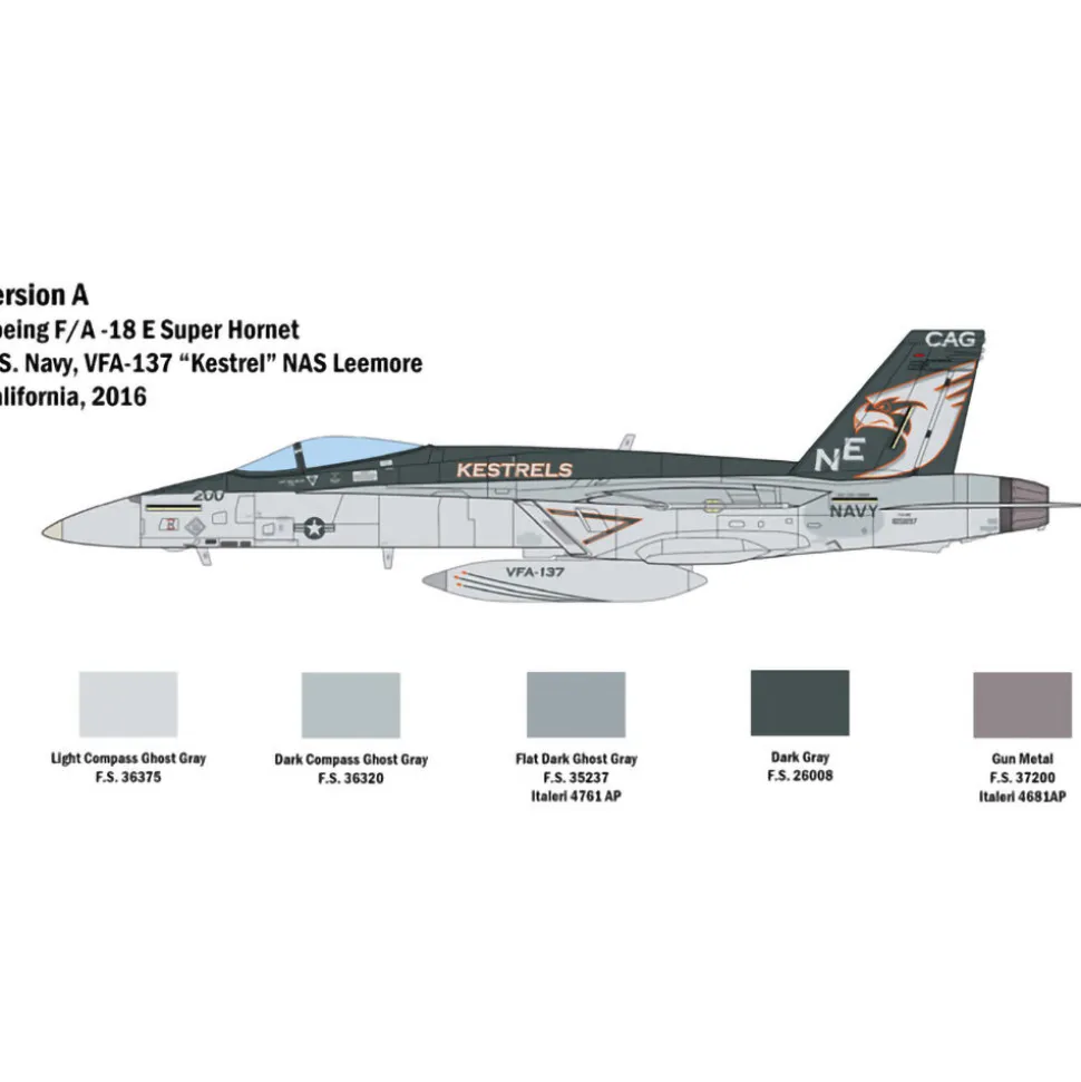 F/A-18E Super Hornet 1/48 Kit 1:48 Scale Plastic Model Kit by Italeri