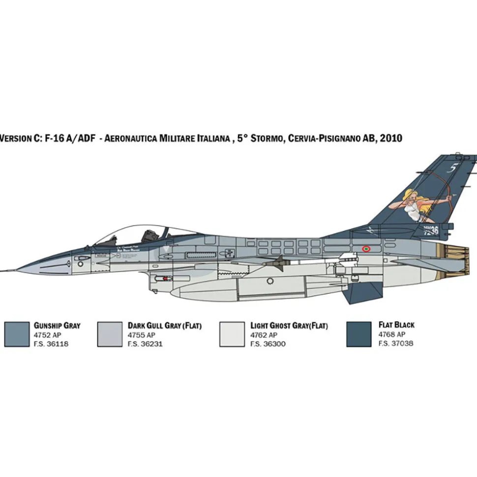 F-16A Fighting Falcon 1/48 Kit 1:48 Scale Plastic Model Kit by Italeri