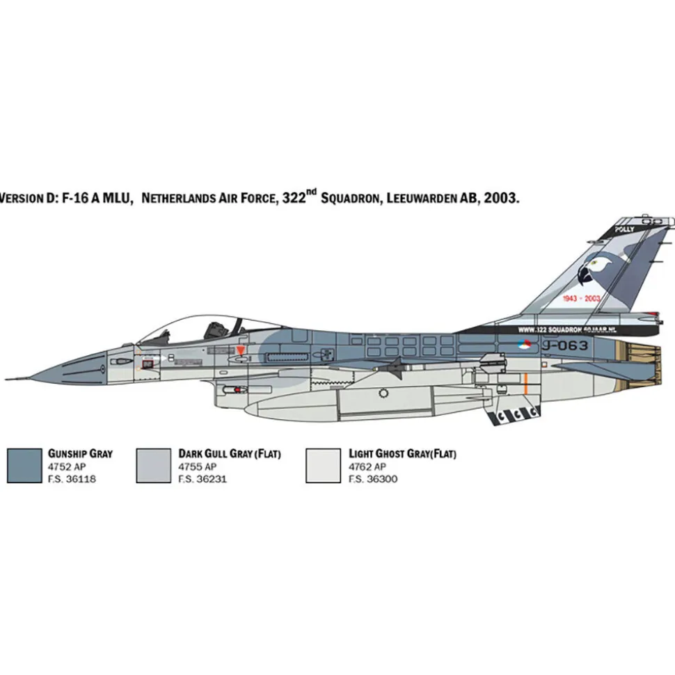 F-16A Fighting Falcon 1/48 Kit 1:48 Scale Plastic Model Kit by Italeri