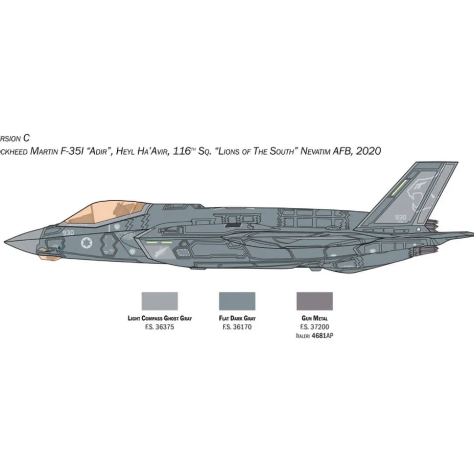 F-35A Lightning Ii (Beast Mode) 1/72 Kit 1:72 Scale Plastic Model Kit by Italeri
