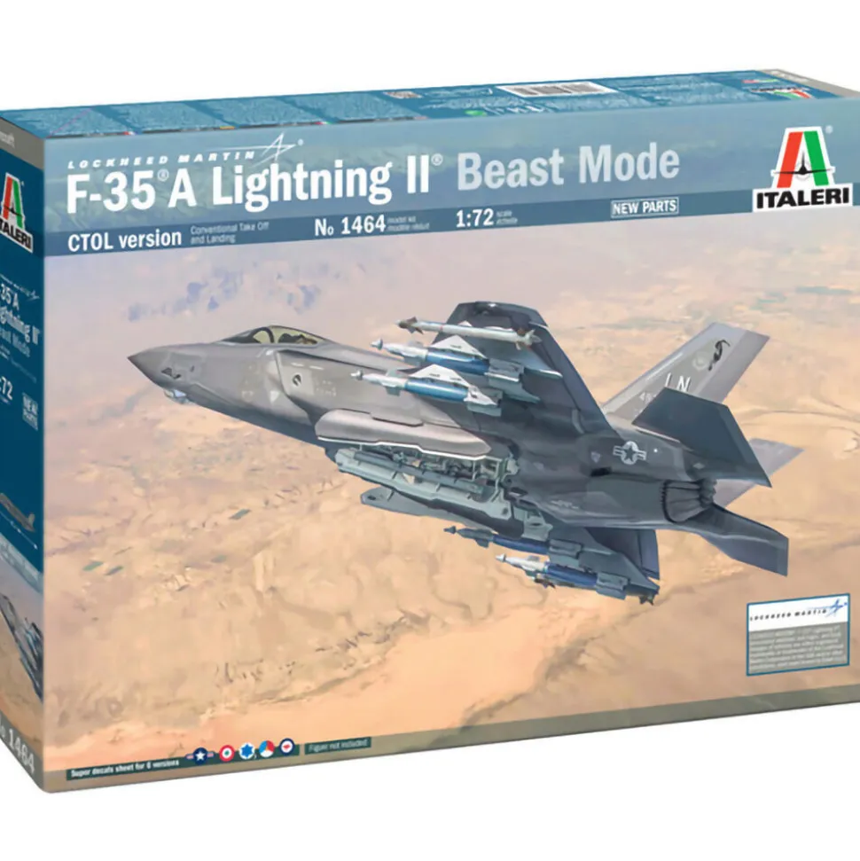 F-35A Lightning Ii (Beast Mode) 1/72 Kit 1:72 Scale Plastic Model Kit by Italeri