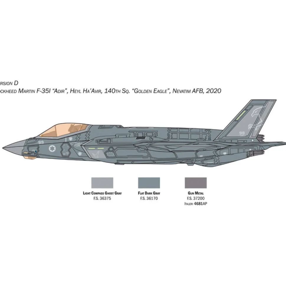 F-35A Lightning Ii (Beast Mode) 1/72 Kit 1:72 Scale Plastic Model Kit by Italeri