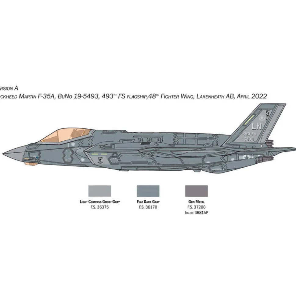 F-35A Lightning Ii (Beast Mode) 1/72 Kit 1:72 Scale Plastic Model Kit by Italeri