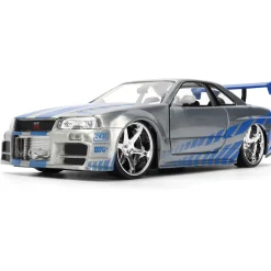 Fast & Furious 25th Anniversary BRIAN's Nissan Skyline GT-R - Brushed Metal Finish 1:24 Scale Diecast Model Car by Jada Toys
