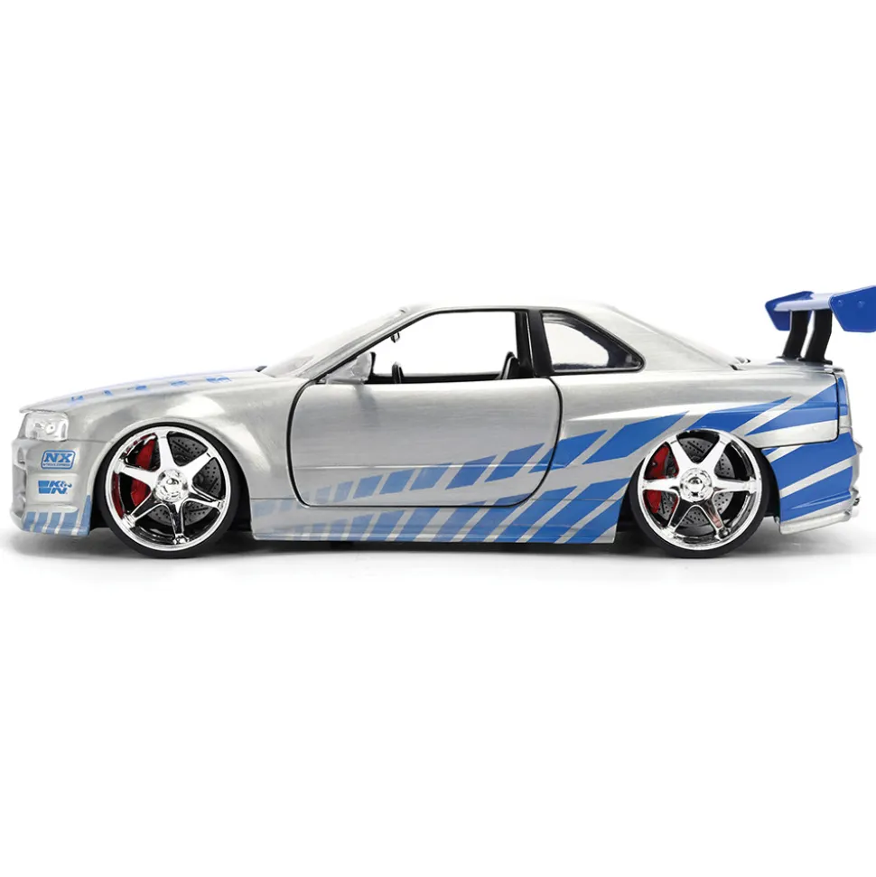 Fast & Furious 25th Anniversary BRIAN's Nissan Skyline GT-R - Brushed Metal Finish 1:24 Scale Diecast Model Car by Jada Toys