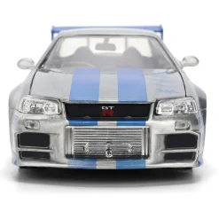 Fast & Furious 25th Anniversary BRIAN's Nissan Skyline GT-R - Brushed Metal Finish 1:24 Scale Diecast Model Car by Jada Toys