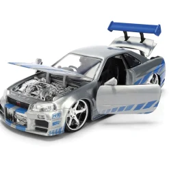 Fast & Furious 25th Anniversary BRIAN's Nissan Skyline GT-R - Brushed Metal Finish 1:24 Scale Diecast Model Car by Jada Toys