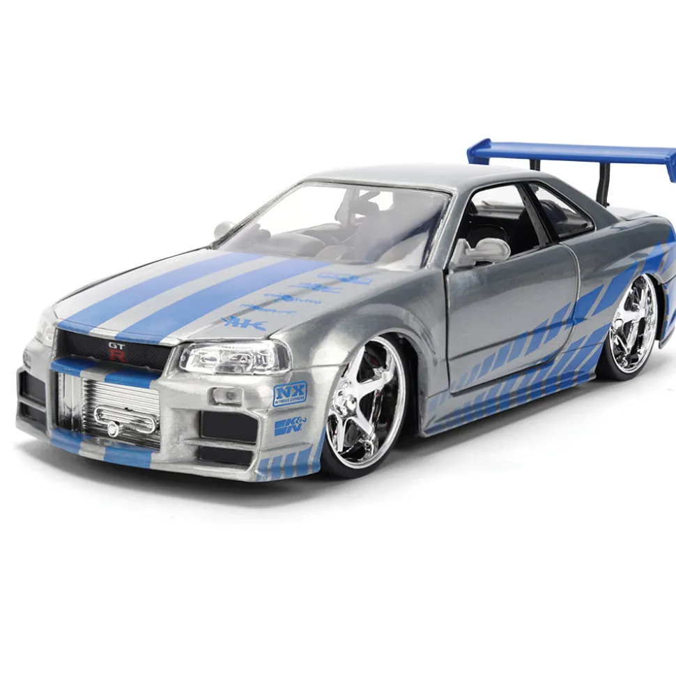 Fast & Furious 25th Anniversary BRIAN's Nissan Skyline GT-R - Brushed Metal Finish 1:24 Scale Diecast Model Car by Jada Toys