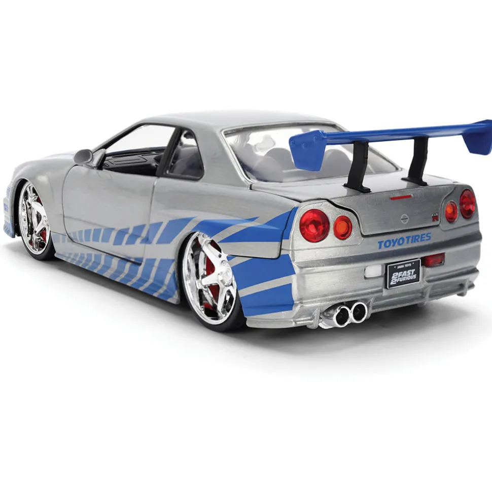 Fast & Furious 25th Anniversary BRIAN's Nissan Skyline GT-R - Brushed Metal Finish 1:24 Scale Diecast Model Car by Jada Toys