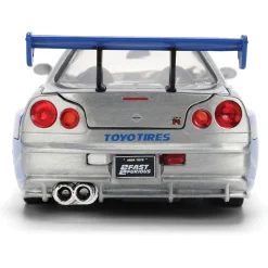 Fast & Furious 25th Anniversary BRIAN's Nissan Skyline GT-R - Brushed Metal Finish 1:24 Scale Diecast Model Car by Jada Toys