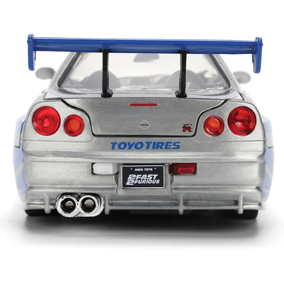 Fast & Furious 25th Anniversary BRIAN's Nissan Skyline GT-R - Brushed Metal Finish 1:24 Scale Diecast Model Car by Jada Toys