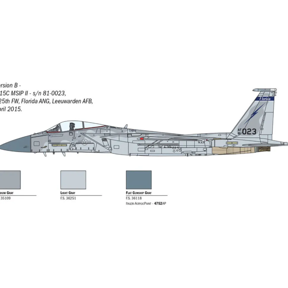F-15C Eagle 1/72 Kit 1:72 Scale Plastic Model Kit by Italeri