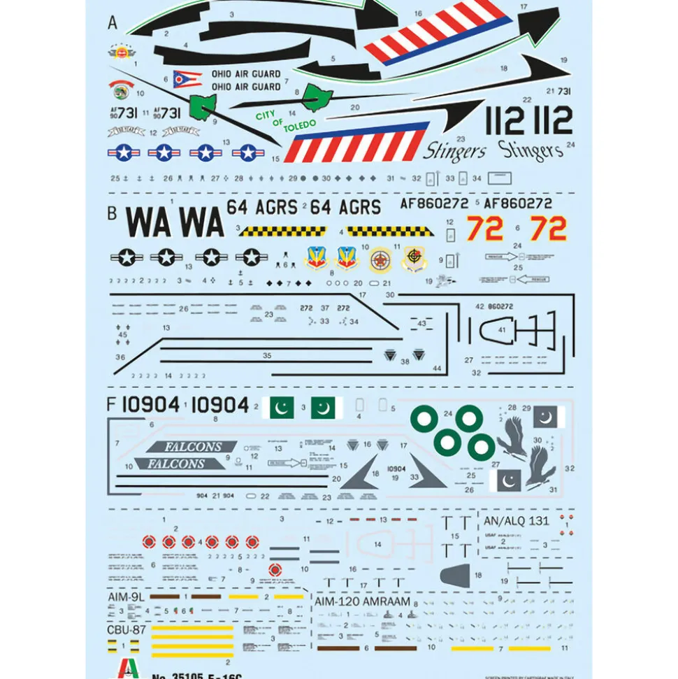 F-16C Fighting Falcon 1/48 War Thunder Kit Italeri 35105 1:48 scale Plastic by Italeri