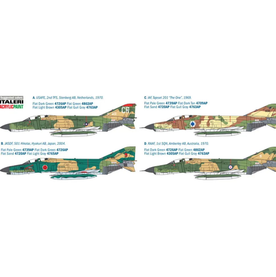 F-4E Phantom II 1/48 Kit 1:48 Scale Plastic by Italeri