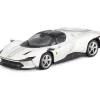 Ferrari Daytona SP3 - Signature Series - White w/Blue Stripe 1:43 Scale Diecast Model Car by Bburago