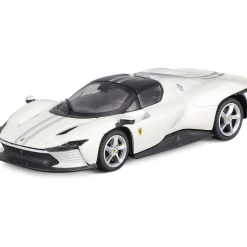 Ferrari Daytona SP3 - Signature Series - White w/Blue Stripe 1:43 Scale Diecast Model Car by Bburago