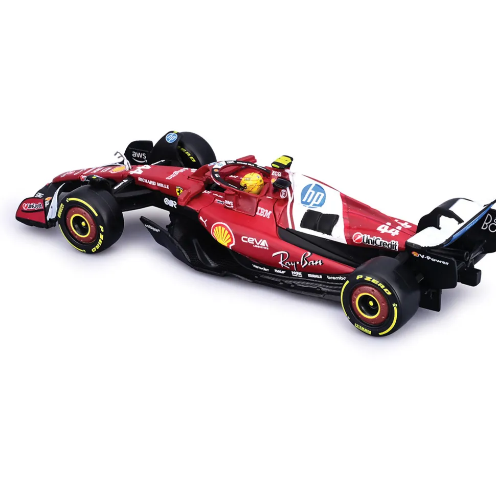2025 Ferrari F1 Season Car w/ helmet - #44 Hamilton 1:43 Scale Diecast Model Car by Bburago