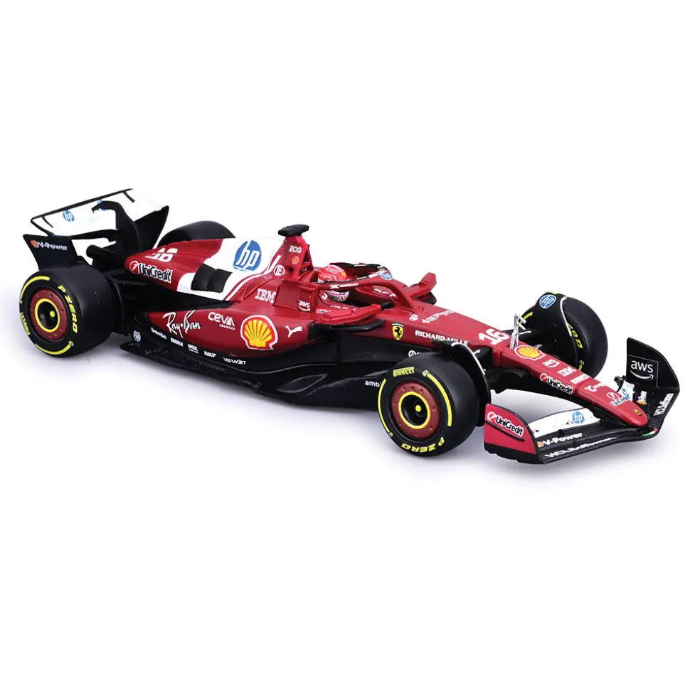 2025 Ferrari F1 Season Car w/ helmet - Leclerc #16 1:43 Scale Diecast Model Car by Bburago