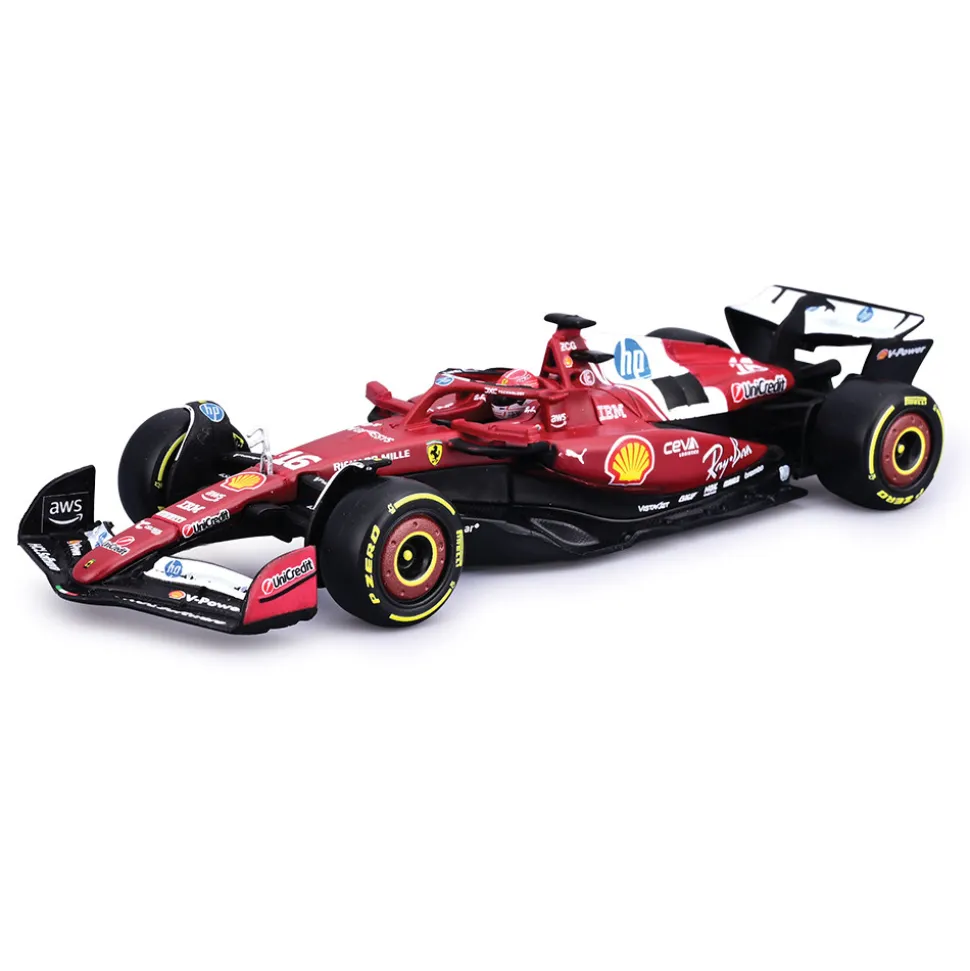 2025 Ferrari F1 Season Car w/ helmet - Leclerc #16 1:43 Scale Diecast Model Car by Bburago