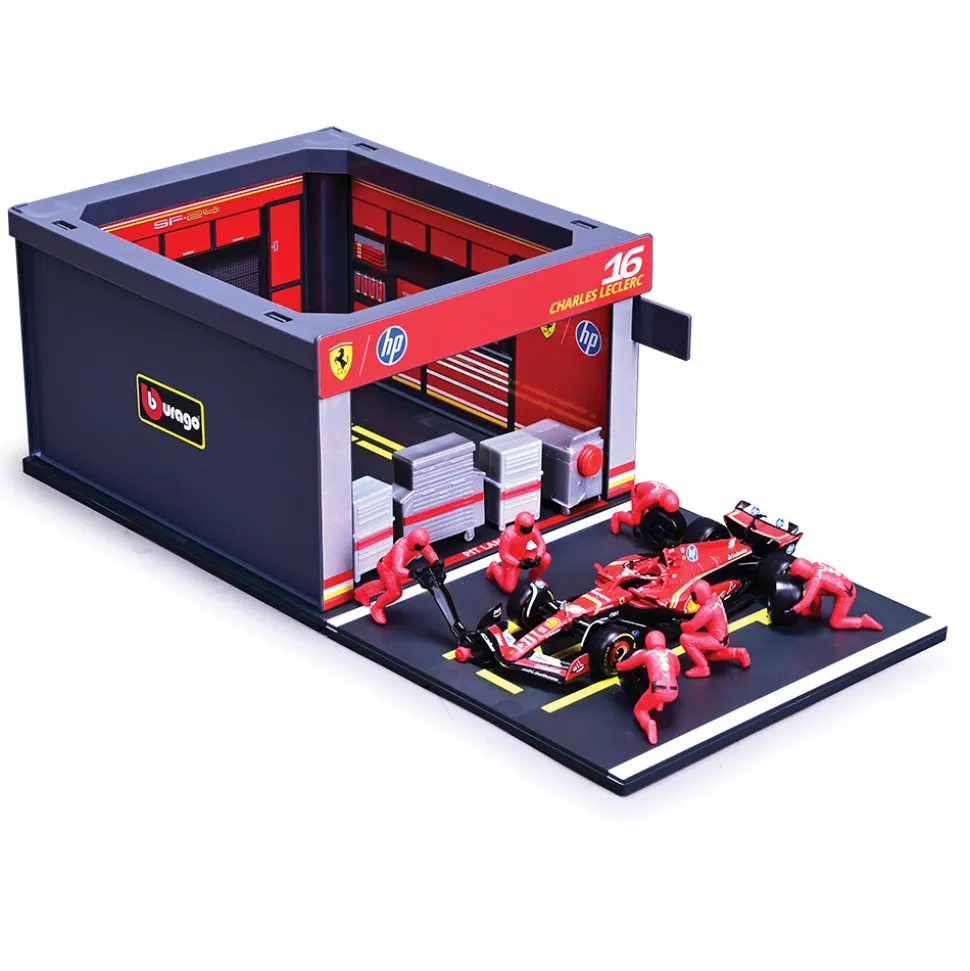 2024 Ferrari F1 SF-24 Pit Pass - Leclerc #16 1:43 Scale Diecast Model Car by Bburago