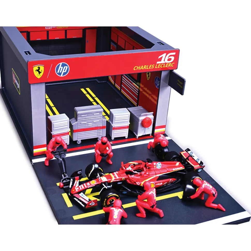 2024 Ferrari F1 SF-24 Pit Pass - Leclerc #16 1:43 Scale Diecast Model Car by Bburago